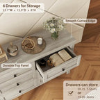 Retro Farmhouse Style Wooden Dresser with 6 Drawer, Storage Cabinet for Bedroom