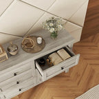 Retro Farmhouse Style Wooden Dresser with 6 Drawer, Storage Cabinet for Bedroom