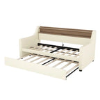 PU Leather Twin Size Daybed with Trundle