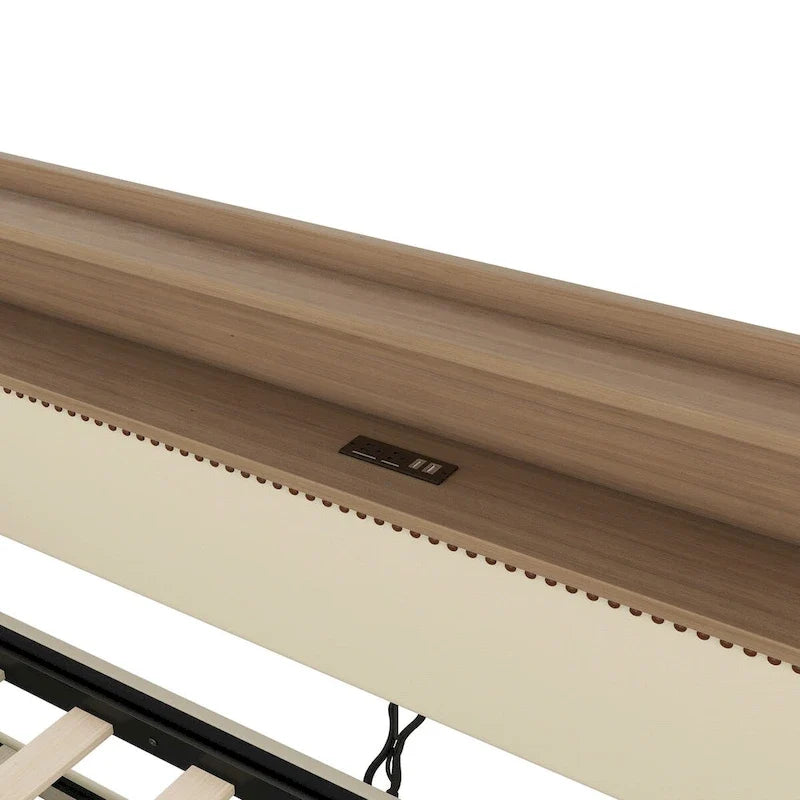 PU Leather Twin Size Daybed with Trundle