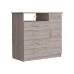 4 Drawer Dresser, Single Door Cabinet, One Open Shelf, Superior Top