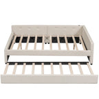 Queen Upholstered Platform Bed with USB and Trundle