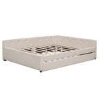 Queen Upholstered Platform Bed with USB and Trundle