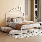 Full Size Metal Platform Bed with twin size trundle