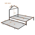 Full Size Metal Platform Bed with twin size trundle