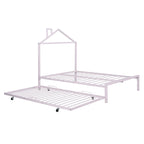 Full Size Metal Platform Bed with twin size trundle