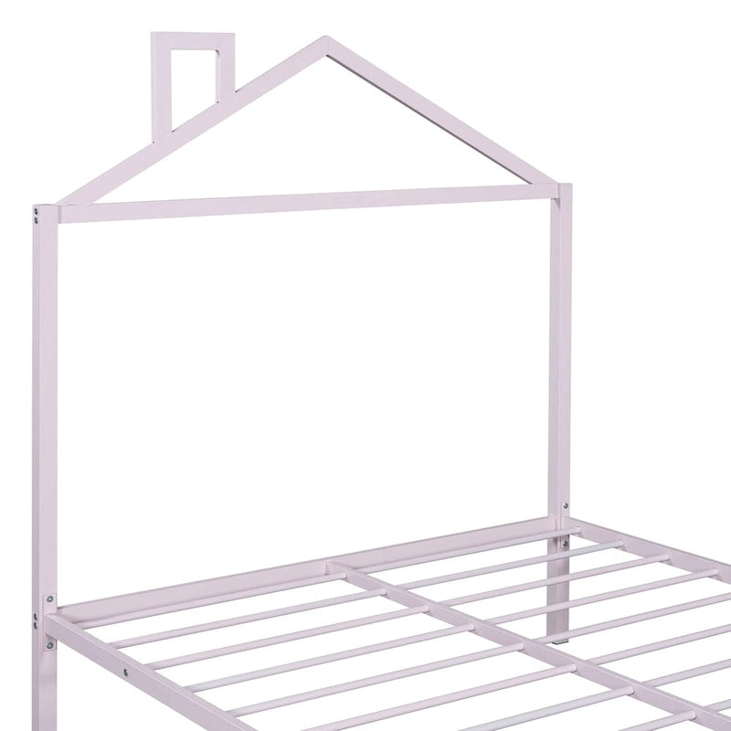 Full Size Metal Platform Bed with twin size trundle