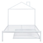 Full Size Metal Platform Bed with twin size trundle