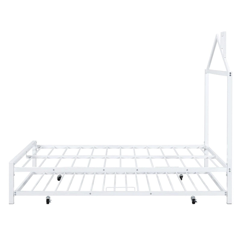 Full Size Metal Platform Bed with twin size trundle