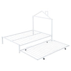 Full Size Metal Platform Bed with twin size trundle