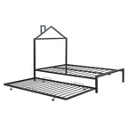 Full Size Metal Platform Bed with twin size trundle