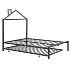 Full Size Metal Platform Bed with twin size trundle