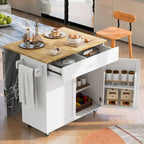 A Mobile Kitchen Island Storage , Adjustable Shelves, Wheels
