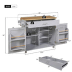 A Mobile Kitchen Island Storage , Adjustable Shelves, Wheels