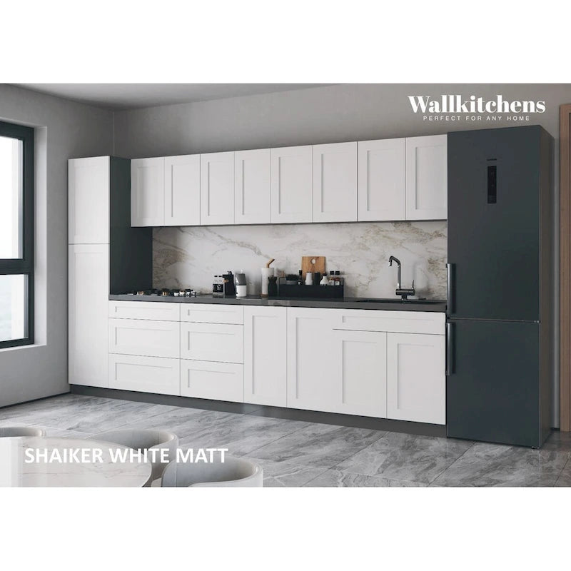 Kitchen Elegant Collection White Matte Color Base Size 11Ft Wide - 135x24