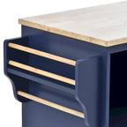 Kitchen Island Cart with Wheels,Storage Cabinet, Solid Wood Desktop
