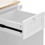 Kitchen Island Cart with Wheels,Storage Cabinet, Solid Wood Desktop