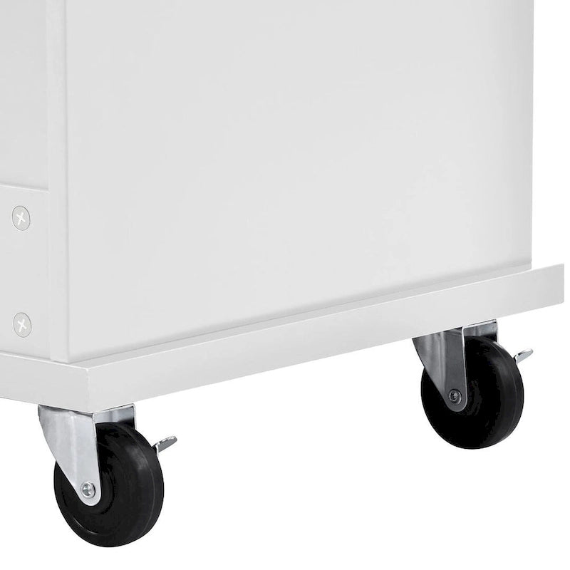 Kitchen Island Cart with Wheels,Storage Cabinet, Solid Wood Desktop