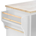 Kitchen Island Cart with Wheels,Storage Cabinet, Solid Wood Desktop