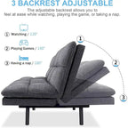 Sofa Bed, Convertible Futon Sleeper Couch Daybed with Adjustable Armrests for Studio, Apartment, Office, Small Space