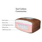 Hydeline Dillon Top Grain Leather Loveseat With Feather, Memory Foam and Springs