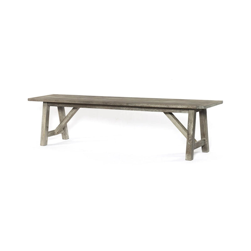 Traditional farmhouse Bench Seat Natural Look finish in Rowan Gray - 72 X 16 X 18