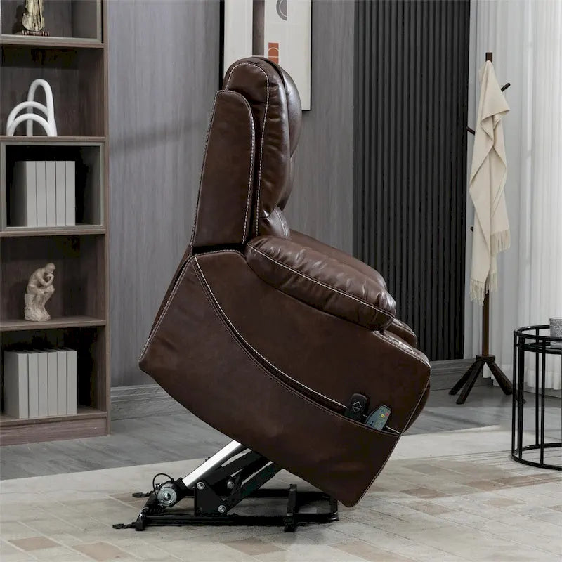 Power Lift Recliner Chair PU Leather with Massage and Heating Reclining Chair for Elderly