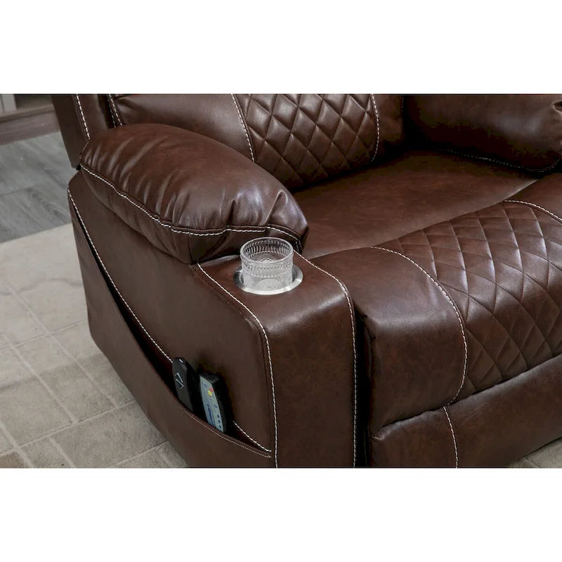 Power Lift Recliner Chair PU Leather with Massage and Heating Reclining Chair for Elderly