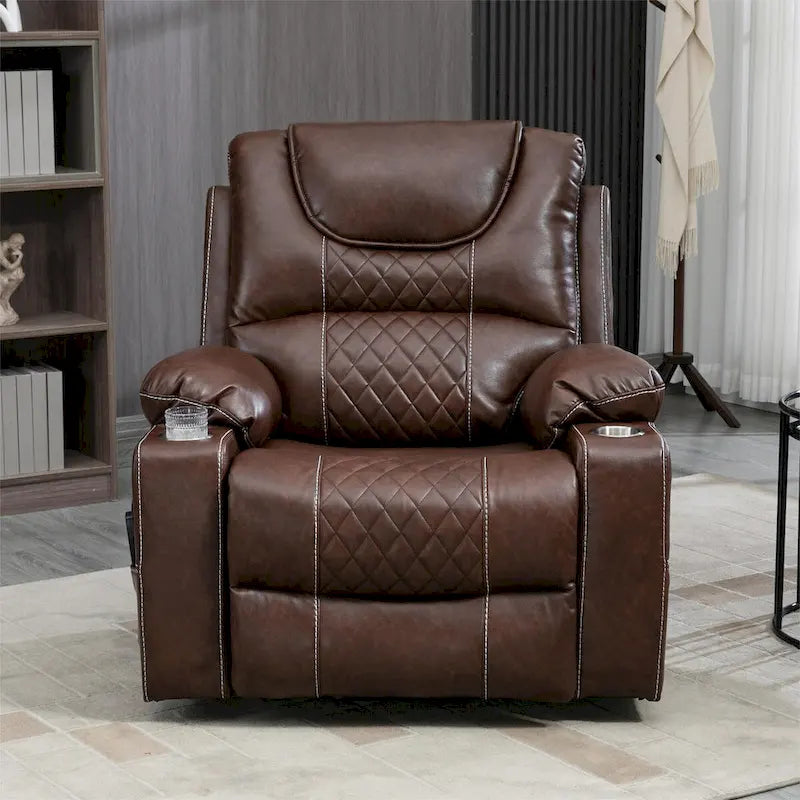 Power Lift Recliner Chair PU Leather with Massage and Heating Reclining Chair for Elderly