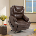 Power Lift Recliner Chair PU Leather with Massage and Heating Reclining Chair for Elderly