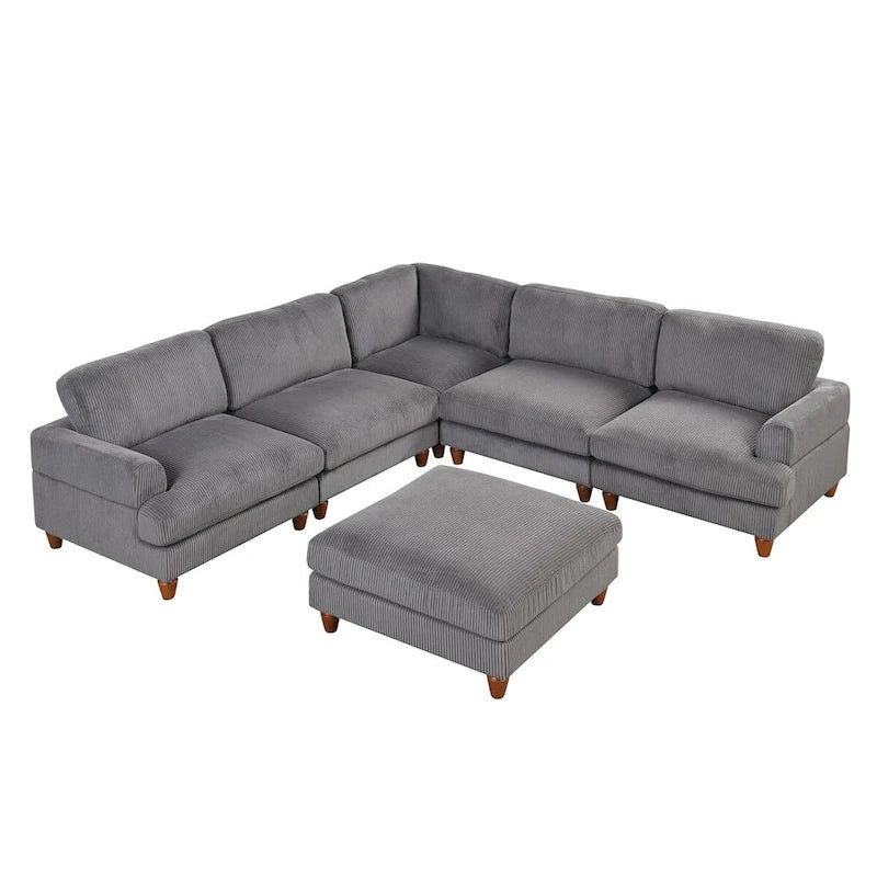 Modular Sectional Sofa with Ottoman L Shaped Corner Sectional