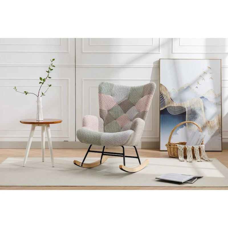 Modern Patchwork Accent Chair for Living Room Bedroom Studio