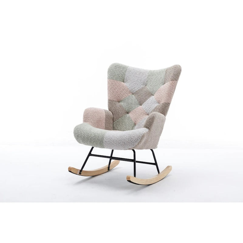 Modern Patchwork Accent Chair for Living Room Bedroom Studio