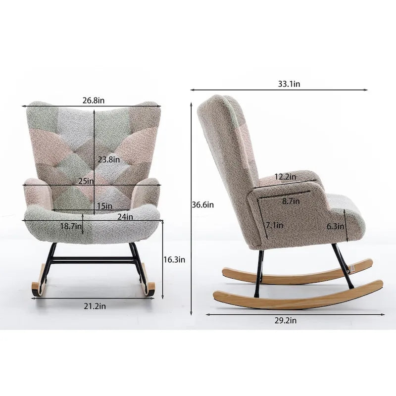 Modern Patchwork Accent Chair for Living Room Bedroom Studio