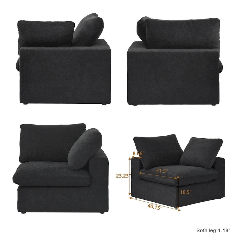 L-Shaped Convertible Modular Sectional Sofa Couch with Storage Seat