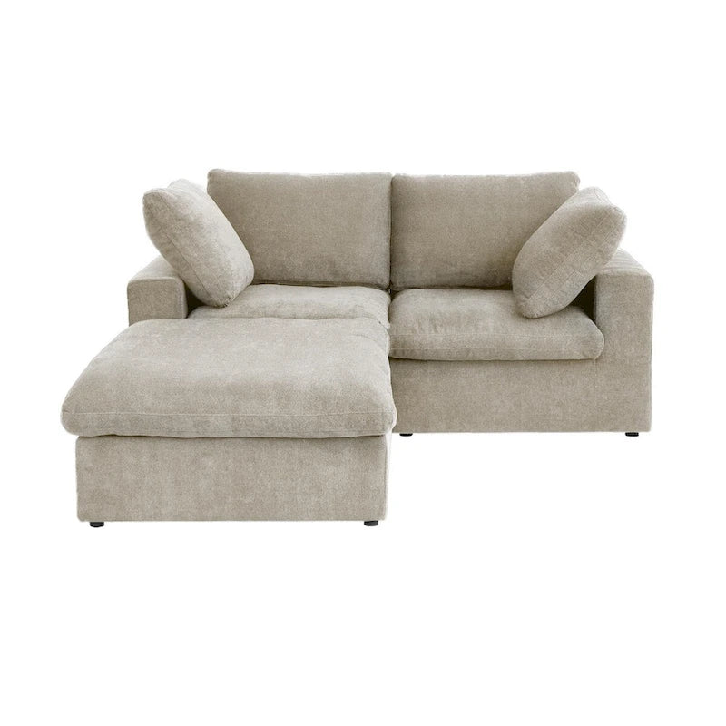 L-Shaped Convertible Modular Sectional Sofa Couch with Storage Seat