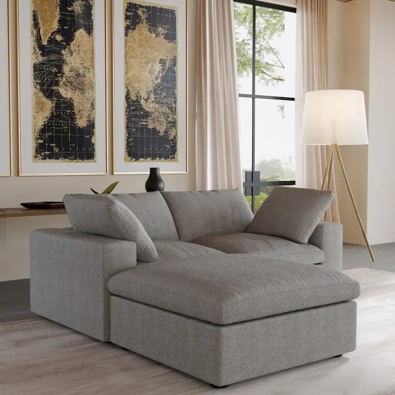 L-Shaped Convertible Modular Sectional Sofa Couch with Storage Seat