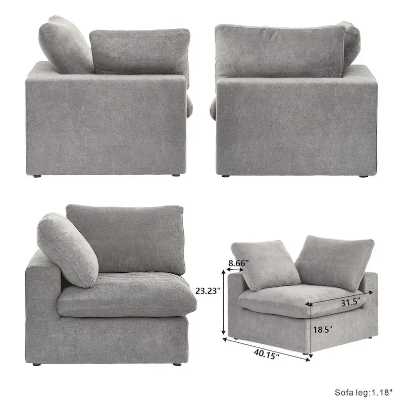 L-Shaped Convertible Modular Sectional Sofa Couch with Storage Seat