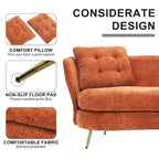 Velvet Loveseat Sofa with Golden Metal Legs for Living Room