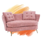 Velvet Loveseat Sofa with Golden Metal Legs for Living Room