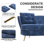 Velvet Loveseat Sofa with Golden Metal Legs for Living Room