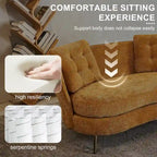 Velvet Loveseat Sofa with Golden Metal Legs for Living Room