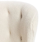 Accent Chair, Upholstered Armless Chair Lambskin Sherpa Single Sofa Chair with Wooden Legs, Modern Reading Chair for Living Room