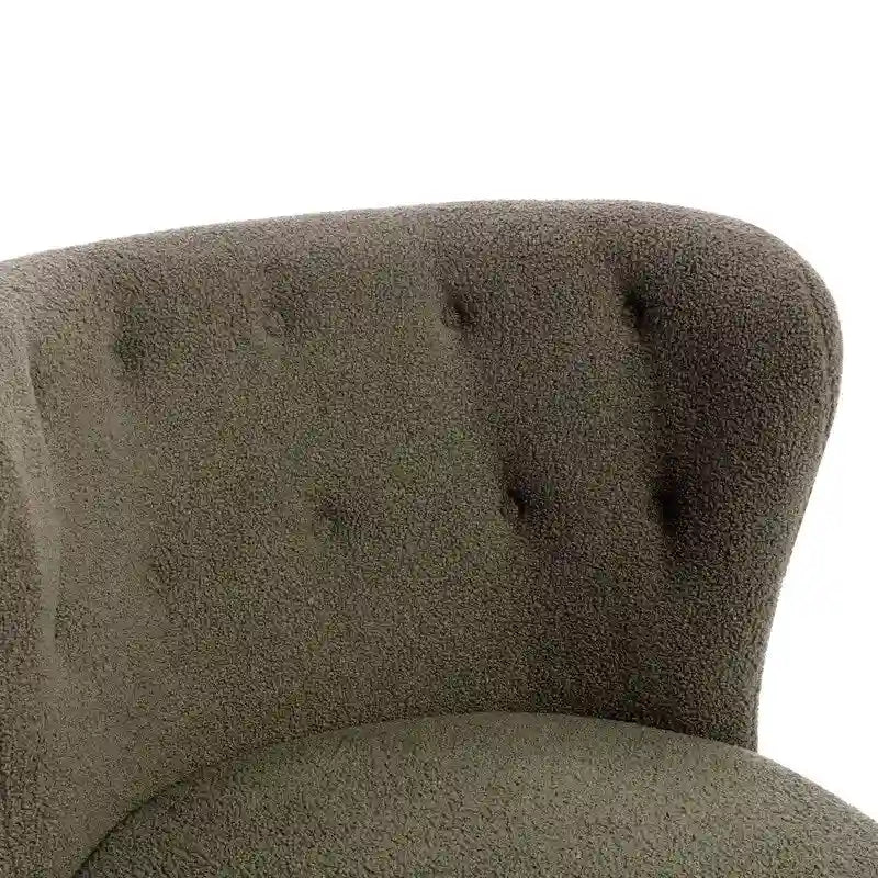 Accent Chair, Upholstered Armless Chair Lambskin Sherpa Single Sofa Chair with Wooden Legs, Modern Reading Chair for Living Room