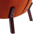 Accent Chair, Upholstered Armless Chair Lambskin Sherpa Single Sofa Chair with Wooden Legs, Modern Reading Chair for Living Room