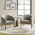 Hal Modern Boucle Armchair with Metal Legs Set of 2 by HULALA HOME