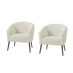 Hal Modern Boucle Armchair with Metal Legs Set of 2 by HULALA HOME