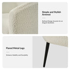 Hal Modern Boucle Armchair with Metal Legs Set of 2 by HULALA HOME