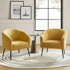 Hal Modern Boucle Armchair with Metal Legs Set of 2 by HULALA HOME