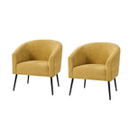Hal Modern Boucle Armchair with Metal Legs Set of 2 by HULALA HOME
